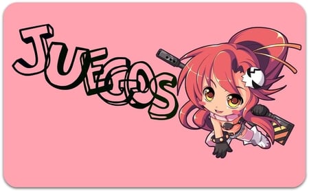 chibi yoko - red hair, chibi, anime girl, gun