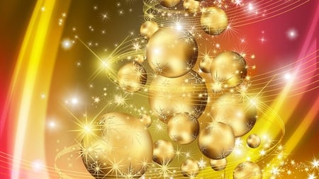 Celebrate in Style - balls, sparkles, gold, pink, firefox persona, christmas, feliz navidad, bright, decorations