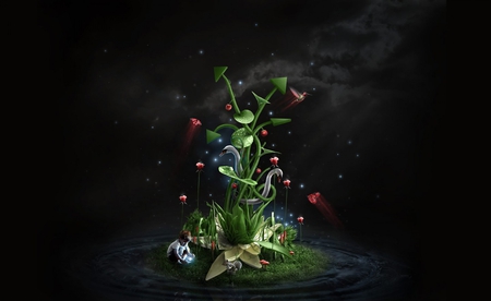 Your world in universe! - bird, pic, squirell, grass, stars, child, flowers, boy, swans, kid, image, small, colors, black, fantasy, nature, world, picture, universe, green, digital, butterfly, little, 3d, background, wall, animals, wallpaper