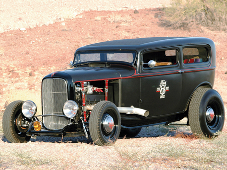 '32 Ford Tudor Highboy Sedan - hot, rat, tudor, ford, ratrod, rod, antique, sedan, car, hotrod, classic, 32, highboy, 1932