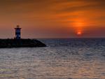 sunset in scheveningen