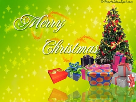 Merry Christmas - holiday, tree, christmas, december, green