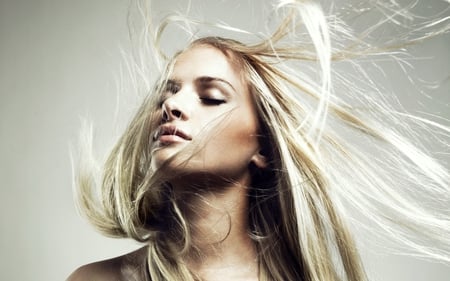 wind in her hair - female, blonde, model, photography