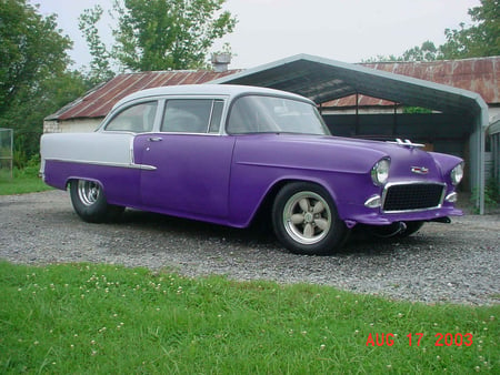 1955 Chevrolet 150 - 55, cool, chevrolet, 1955, hot rod, purple, classic, 150, pro street, chevy