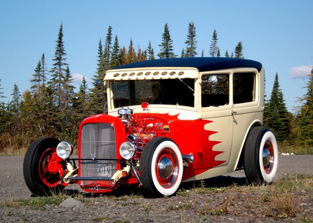 1928 Ford model A Hot Rod sedan - cool, sedan, cruiser, 28, hot rod, car, classic, ford, model a, 1928, antique