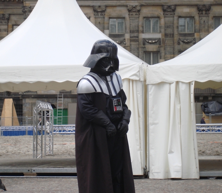 Vader on Miami street  - black, People, white, photography, vader, tent