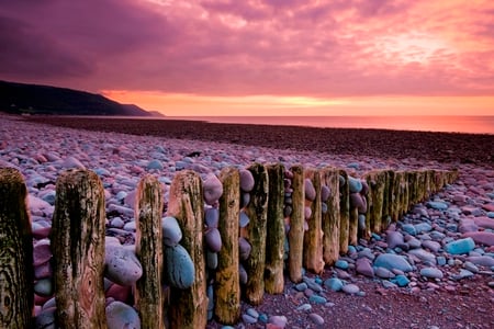 The Scenery - beautiful, beach, sky, red