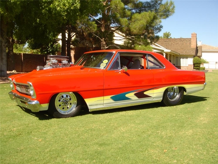 1966 Chevrolet Nova drag car - drag car, fast, chevrolet, gm, 66, 1966, race car, chevy, nova, hot rod, classic