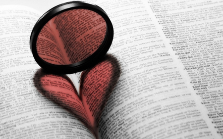 Heart - love, heart, book, lens