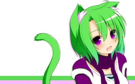 Green Violett Anime Girl - girl, violett, anime, green, manga