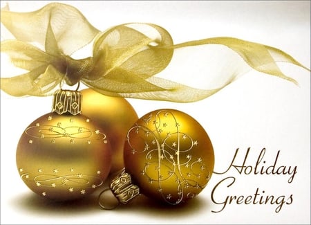 GOLD HOLIDAY - christmas, decoration, balls, ribbon, gold