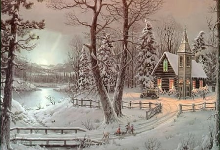 Christmas - house, snow, winter, christman