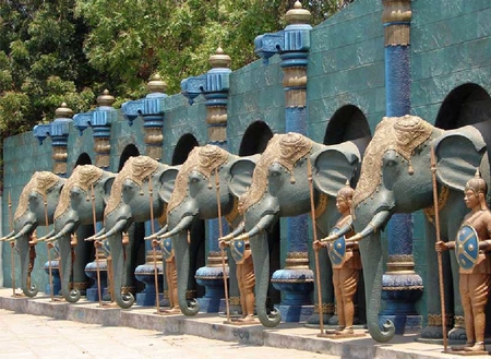 Elephants Statues - elephants, picture, statues, beautiful