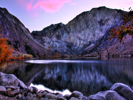 Mountain reflection - sky, lake, mirror, water, reflection, beautiful, mountain, blue