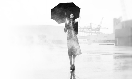 Rainy Day - umbrella, rainy, woman, beautiful, model, day