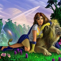 Girl with lion