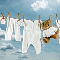 Teddy bear with washing.