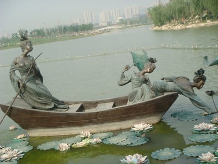 å¤§æ˜Žå®« - lake sites, works of art, the tang dynasty, monuments, temple