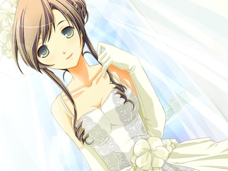 Pretty Girl - sexy, girl, re-seven, anime girl, bride, game cg, pretty, cool, anime, dress