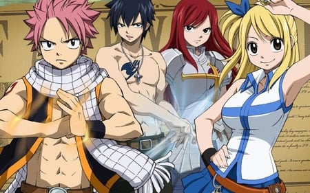 Fairytail - lucy, grey, erza, natsu