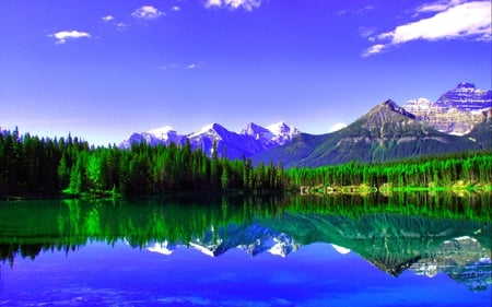 SILENT LAKE - lake, trees, reflection, mountain