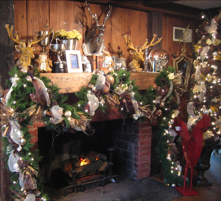 Christmas decoration - hollyday, beautiful, fireplace, decoration, christmas