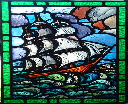 Stained Glass.... - a, sailing, of, sea, glass