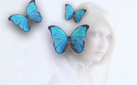 She has Butterflies in her belly She is in Love - fantasy, butterflie, dream, woman