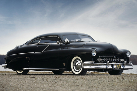 '49 Custom Merc - street, black, custom, hot, rod, coupe, 1949, antique, hotrod, 49, classic, mercury