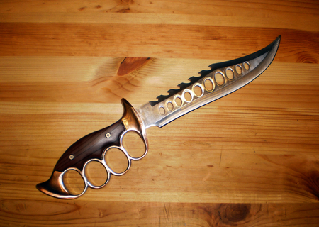 Knife on Wood - blade, wooden, knife, steampunk