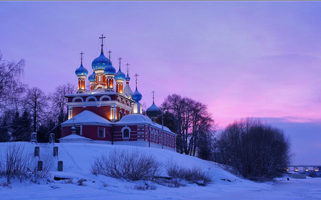 nice house - house, frosty, nice, sunset