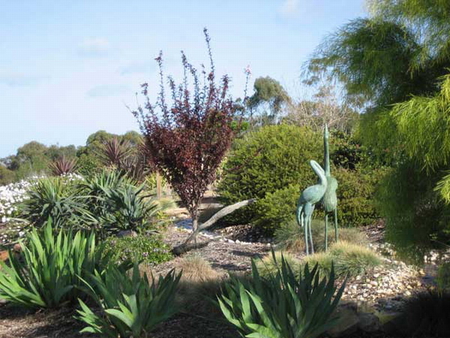 BEAUTIFUL GARDEN - sculpture, plants, trees, rocks