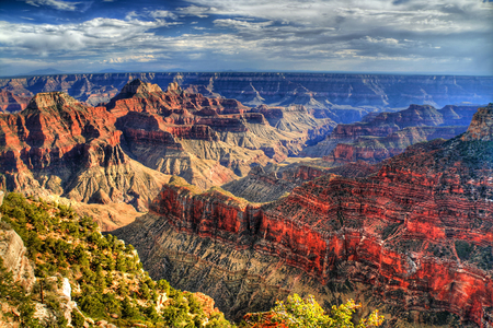 The-Grand-Canyon - nature, sky, canyon, clouds, colors