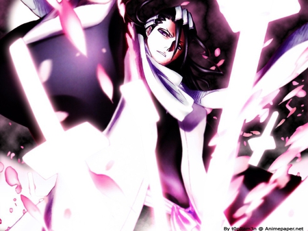 Sakura Crush - anime, byakuya, sakura, crush, cool, pink, black, bankai, awesome, bright, bleach, kuchiki, katana