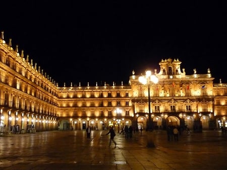 Plaza Mayor de Salamanca, Spain - night, spain, building, lights