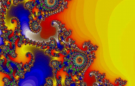 Color Infusion - cg, abstract, yellow, blue, fractal