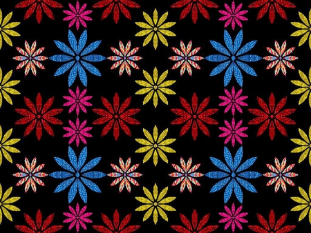 really crazy flowers - flowers, 22657, blue, red