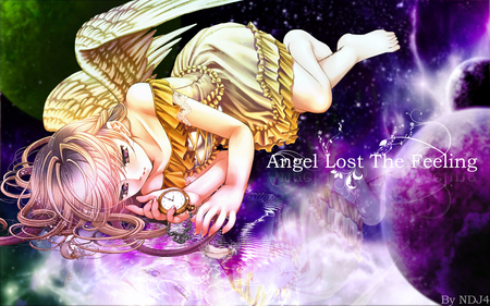 Angel Lost That Feeling - pretty, anime, dress, angel, feeling, cgi, lost, art, beautiful, hot, girl, drawing, woman, painting, digital, sexy, that