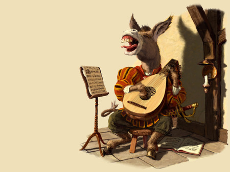 donkey singing - music, song, donkey, cartoon