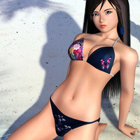 3d girl on the beach