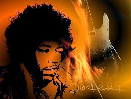 Jimi Hendrix - jimi hendrix, abstract, rock, rock and roll, entertainment, blues, music, fantasy, legendary, guitarist, fire, classic, 3d