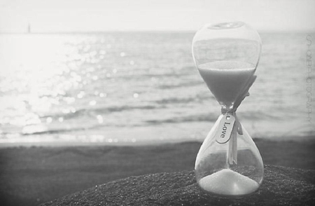 MIND ... - love, photography, hourglass, bw, time, sea, dreamy, symbolism