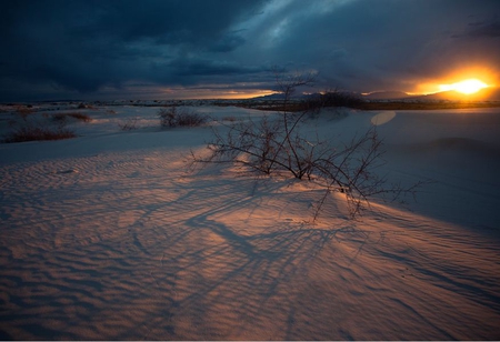 The end of day - winter, sunset, end, nature, snow