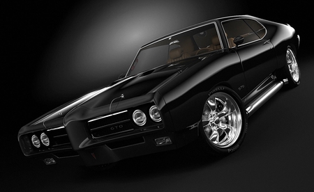 Pontiac - muscle, car, american, pontiac, black