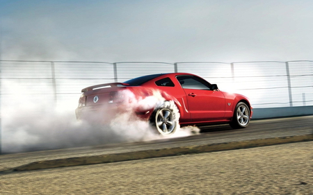 Ford MustangGt burnout - shellby, burnout, ford, red