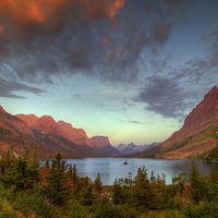 Saint Marys Lake at Sunrise Glacier National Park Montana