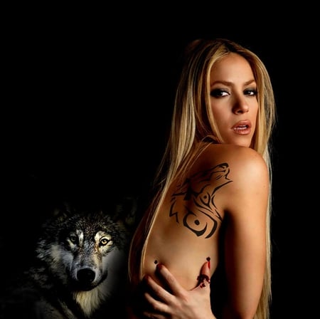 Shakira And Her Wolf