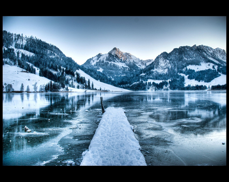 Icy Blue River - river, winter, blue, brisk, chilly, reflective