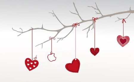 Hangin hearts - red, cute, nice, heart, photo, red digital