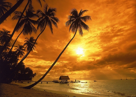 Sunset Beach - beautiful, beach, sunset, picture